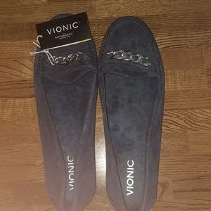Navy blue vionic loafers